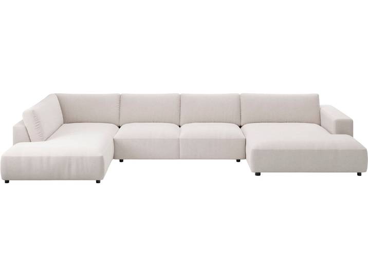 Wohnlandschaft MUSTERRING MR LUCIA, das ultimative Raumwunder von Musterring , weiß, B:434cm H:81cm T:224cm, 100% Polyester, Sofas, Wohnlandschaft, Gigantische Fläche, erstklassige Kammerkissen & Luxus-Komfort