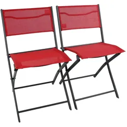 Gartenstuhl 2er-Set   ¦ rot ¦ Maße (cm): B: 45 H: 79