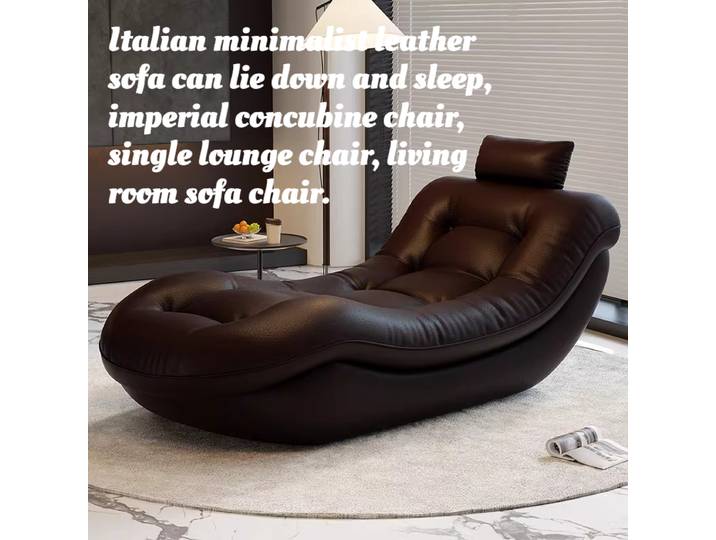 Fauteuil inclinable, chaise longue, canapé en cuir, salon, style italien moderne minimaliste, fauteuil inclinable de luxe à une place