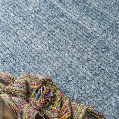 EXQUISITE RUGS Kaza Hand-loomed New Zealand Wool Blue Area Rug.