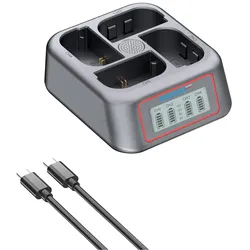 Patona 4-Port Fast Charger Canon LP-E6 (Kamera Akku Ladegerät), Kamera Stromversorgung, Schwarz
