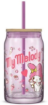 JoyJolt Hello Kitty® and Friends Favorite Flavor Glass Tumbler with Bamboo Lid and Straw