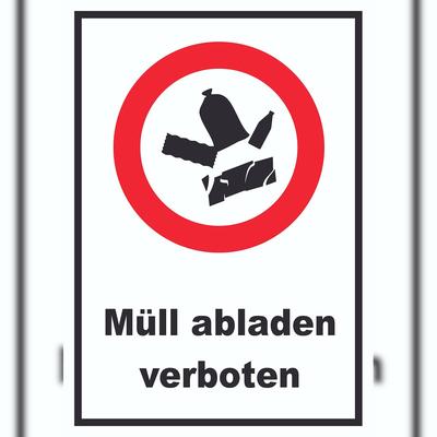 HB-Druck Müll abladen verboten Symbol Schild A1 (594x841mm)