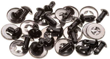 Tieraugen, schwarz, 6 + 8 mm, 20 Stück