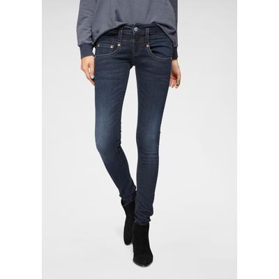 Slim-fit-Jeans HERRLICHER "Pitch Slim Denim", Damen, Gr. 30, Länge 30, blau (dull), Denim/Jeans, Obermaterial: 78% Baumwolle, 19% Polyester, 3% Elasthan, slim fit lang, Jeans Slim-fit-Jeans, aus Stretch-Denim