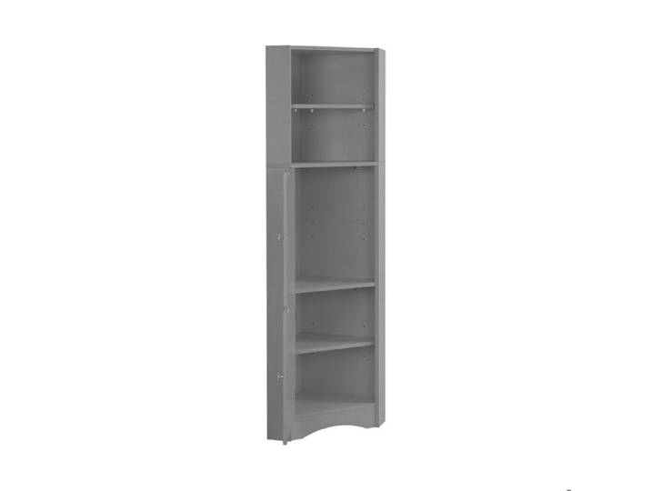 SENVIRO meuble de salle de bain d angle 36 5 x 36 5 x 155 cm gris clair 2 niches ouvertes étagère réglable 2 portes