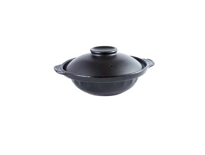 Topf Auflauf Keramik Suppentopf Reis Gas Tontopf Gedämpfter Reis, geschmorter Hühnerreis und hitzebeständiger Tontopf(Shallow 2.2 L)