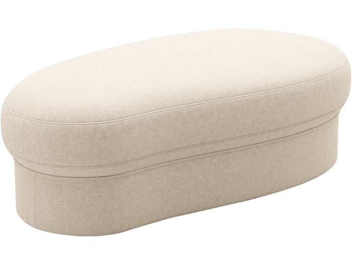 Polsterhocker, Flachgewebe LINO, Beige, 144×82 cm, 5 Füße, Handgefertigt, SIT & MORE