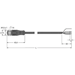 Turck Aktuator- u.Sensorleiteit. RKSV5.501T-15/TXL