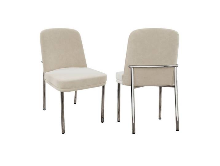 ANYSUN Esszimmerstuhl Essstühle Stühle 2er Set,Stühle, (mit verdickten Sitzkissen und Metallbeinen, 2 St), geeignet für Esszimmer, Wohnzimmer und Cafés,Schwarzer Rahmen,Samt