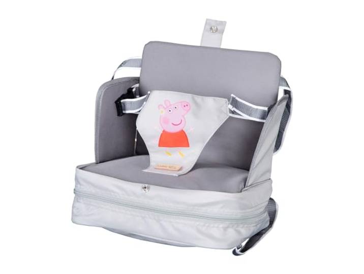 roba Boostersitz Peppa Pig - Aufblasbarer Sitz mit erhöhten Seitenlehnen - Mobile Sitzerhöhung für Kinder & Kleinkinder - Für zu Hause und unterwegs - Grau/Rosa