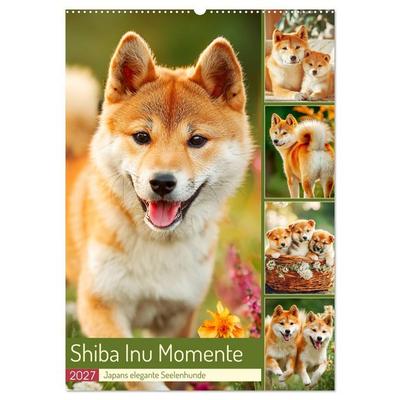 Shiba Inu Momente. Japans elegante Seelenhunde (Wandkalender 2027 DIN A2 hoch), CALVENDO Monatskalender