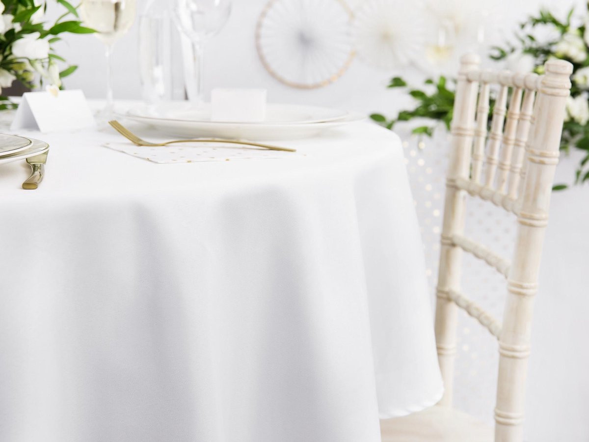 Party Deco Tafelkleed Rond Wit 3 Meter