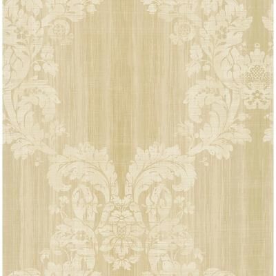 Seabrook Designs Aldeno Leaf Ogee Unpasted Wallpaper