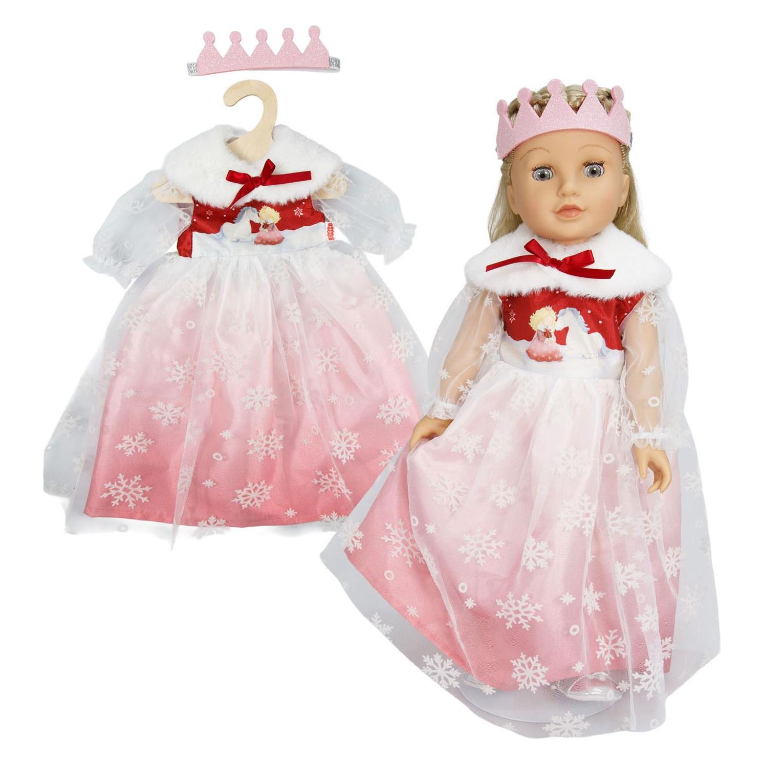 Heless Winterprinzessin Lumi Puppenkleid mit Krone und Umhang - Grösse 28-35 cm (1680)