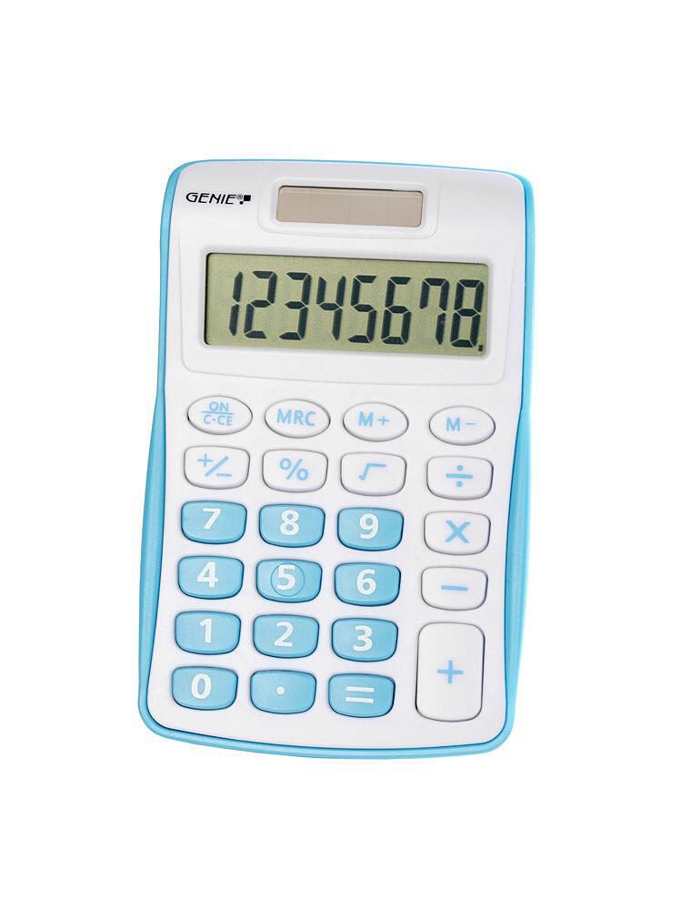 GENIE Taschenrechner 120 B weiß/blau 12492