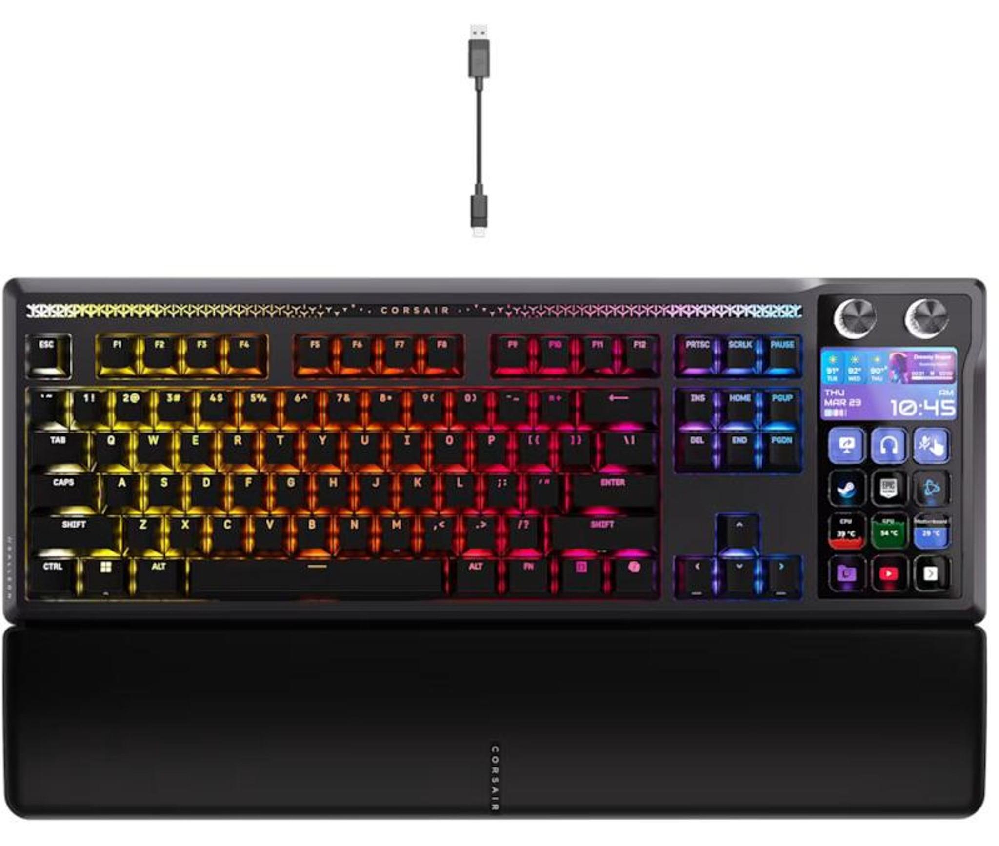 Corsair GALLEON 100 SD, Kabelgebunden, USB, Magnetic-mechanical key switch, QWERTY, RGB-LED, Schwarz