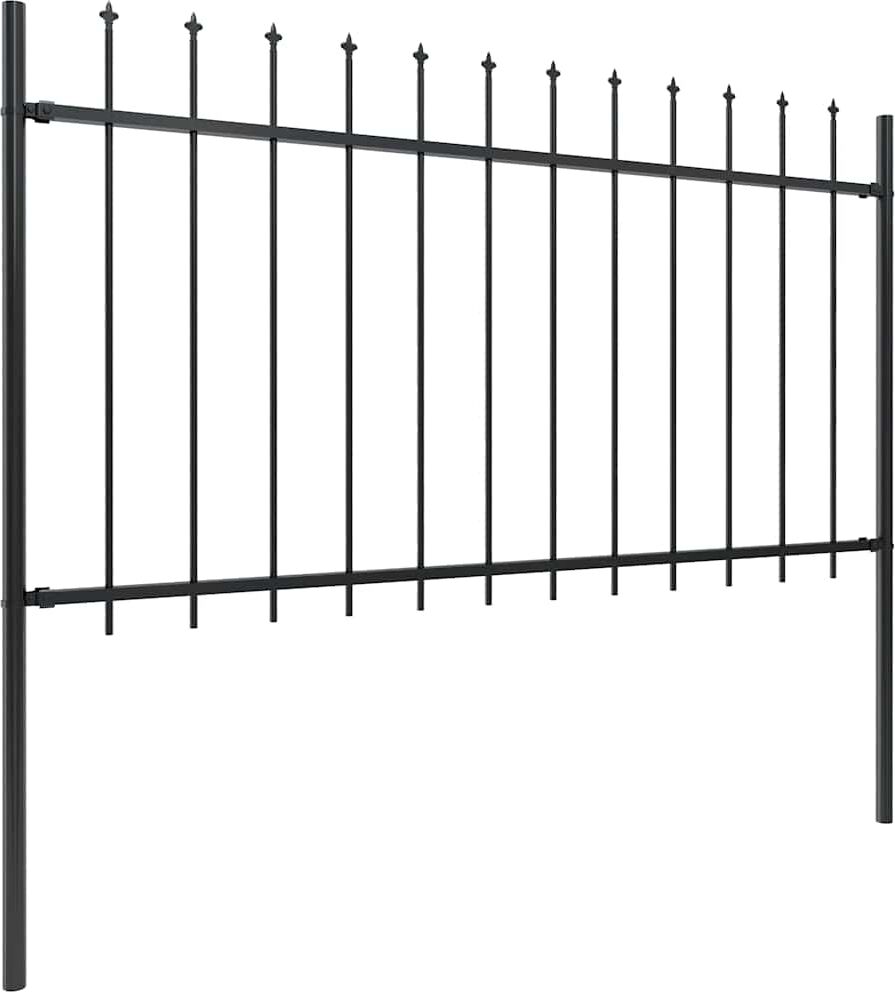 vidaXL Clôture de jardin avec dessus en forme de lance 1339x100cm noir