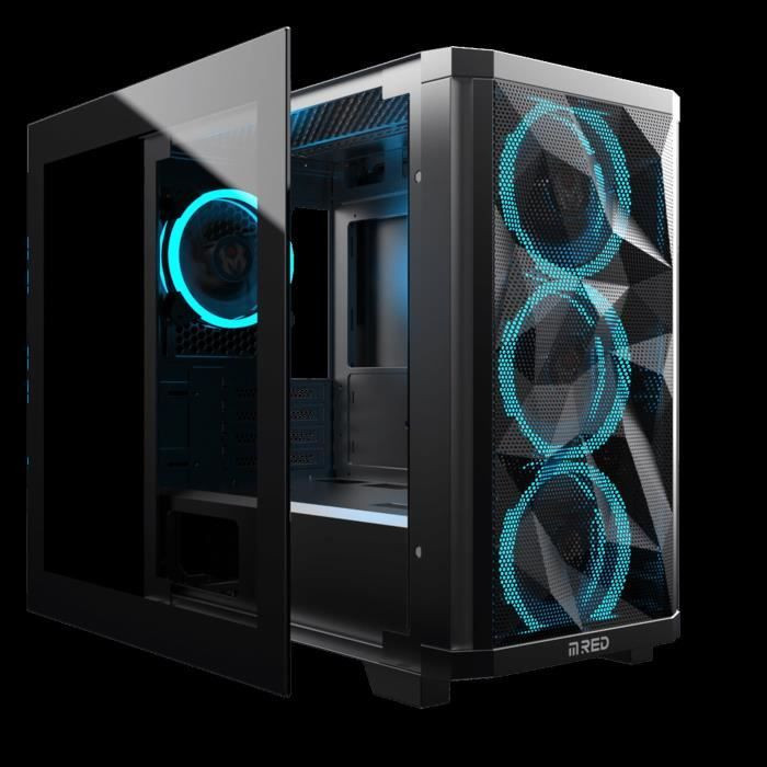MRed Stardust Mini Tower Gaming PC Zwart micro ATX Mini-ITX Staal Gehard glas