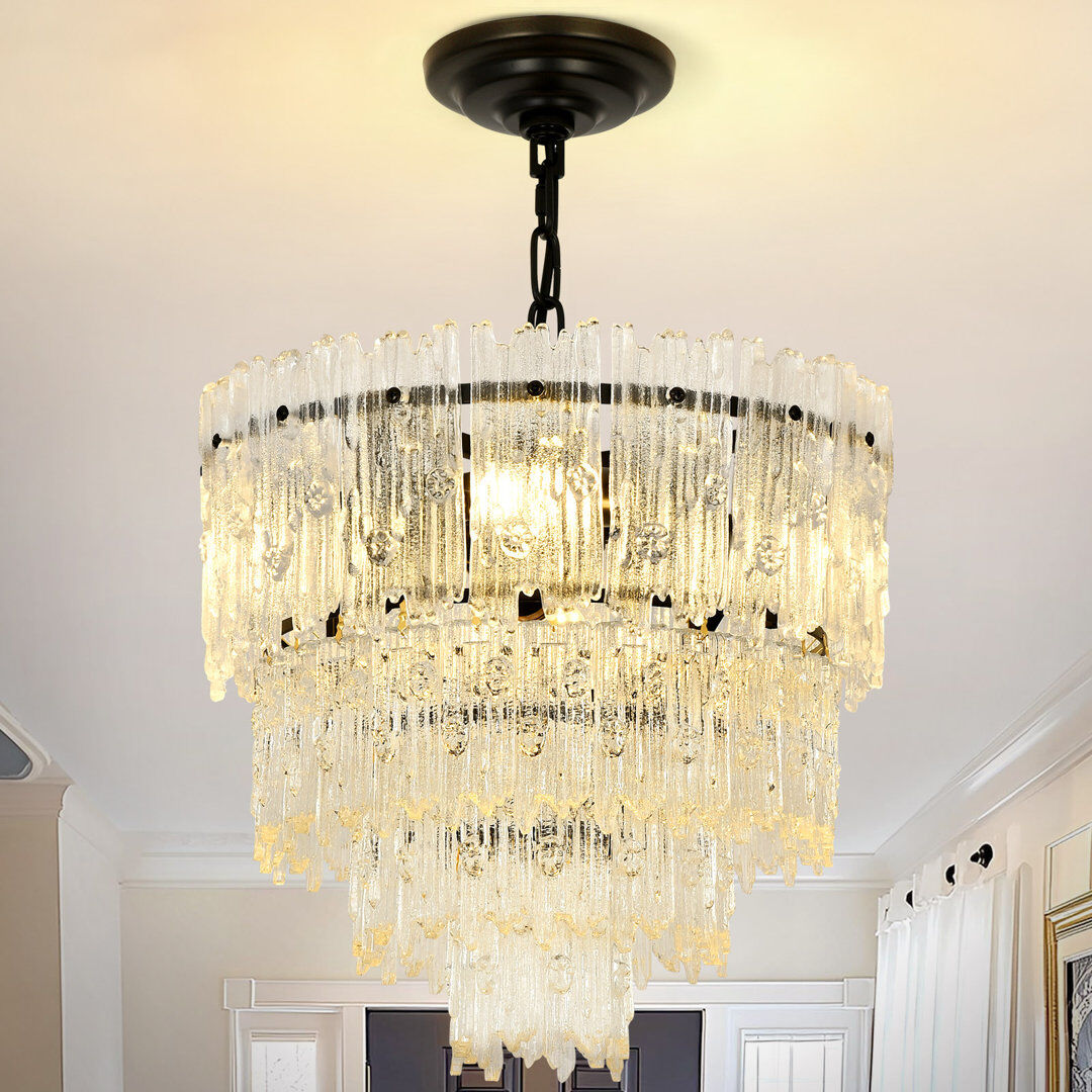 Fairmont Park Empire Chandelier with Crystal Accents Matte Black 31cm H 31cm W 36cm D