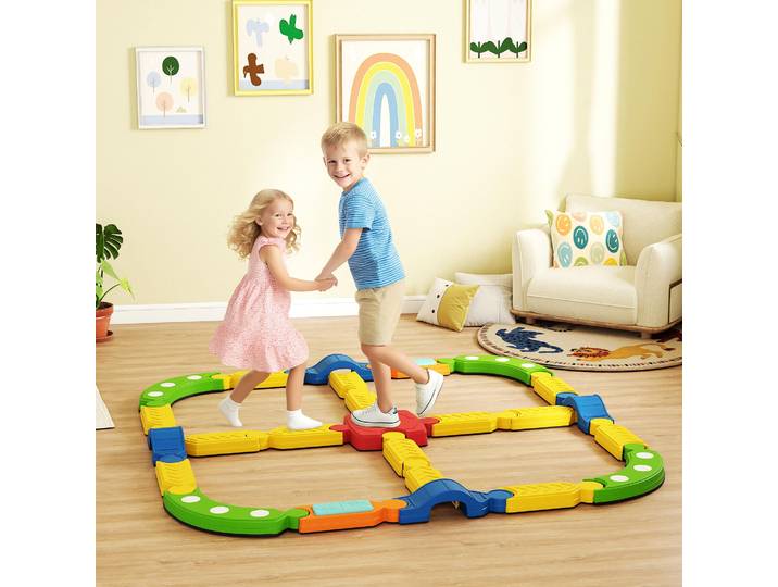 AIYAPLAY Poutre Équilibre Enfants Antidérapante Plastique Multicolore