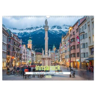 Innsbruck - Die schöne Hauptstadt Tirols (Wandkalender 2026 DIN A3 quer), CALVENDO Monatskalender