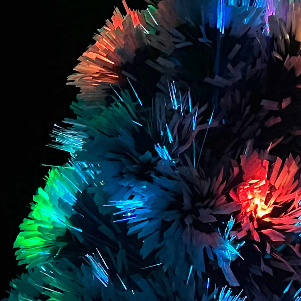 vidaXL Arbre de Noël artificiel pré-éclairé blanc/bleu fibre optique