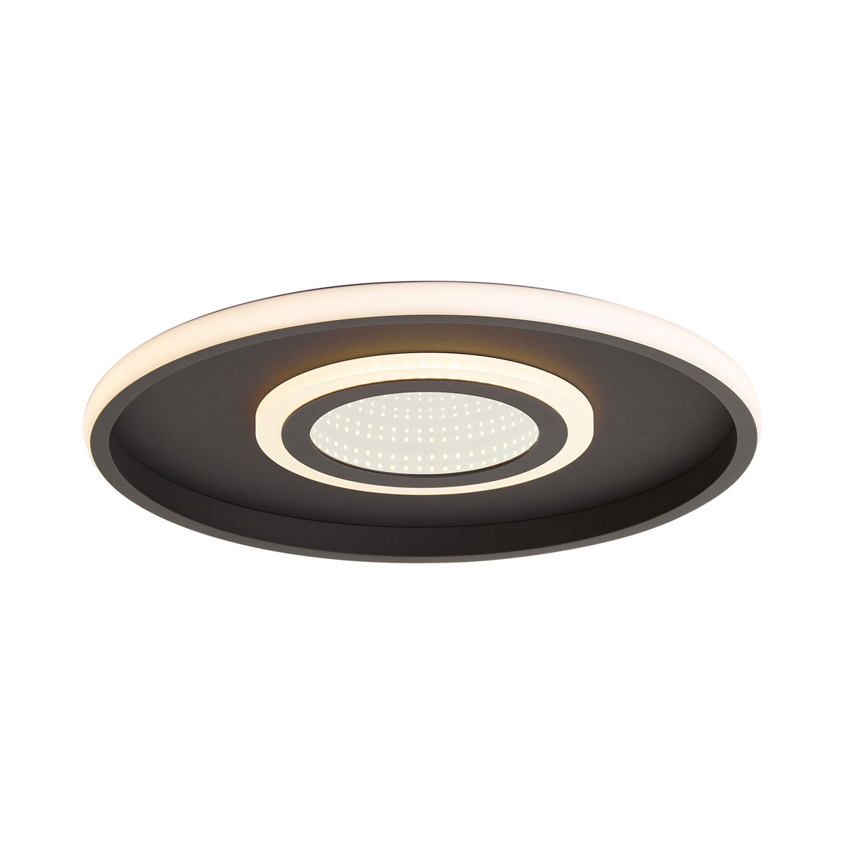 Qazqa Moderne Ronde Plafondlamp Zwart met LED Up & Down Licht