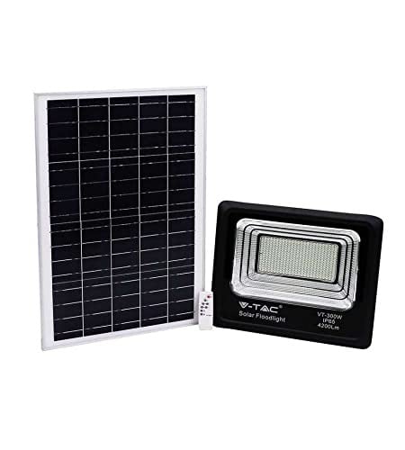 V-TAC VT-300W 300W LED zonnepaneel schijnwerper met infrarood afstandsbediening, neutraal wit (4000K), zwarte behuizing, IP65 - 8578