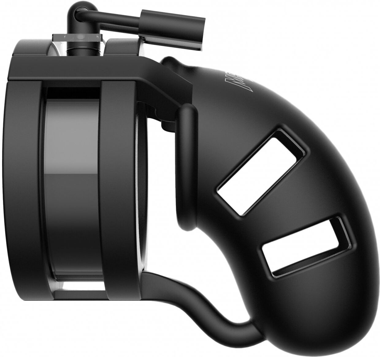 ManCage Model 18 - Cage de chasteté - 3.5" - Sil Cage Ballsplitter - Black
