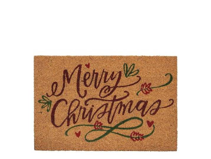 Mica Decorations Deurmat merry christmas bruin