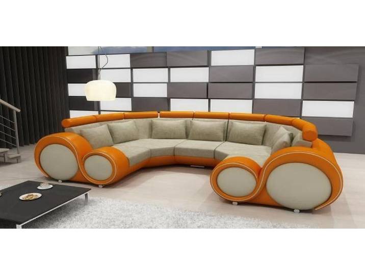 Xlmoebel Wohnlandschaft Moderne Mikrofaser-Couch mit USB-Anschluss, Hergestellt in Europa