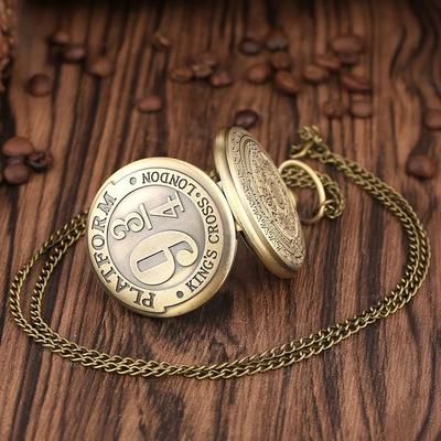 Uplift Picks Retro Bronze Quartz Pocket Watch Vintage Style Flip Cover Timepiece silver