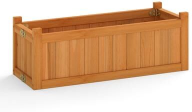 Costway Folding Wooden Raised Garden Bed with Removable Bottom-Orange