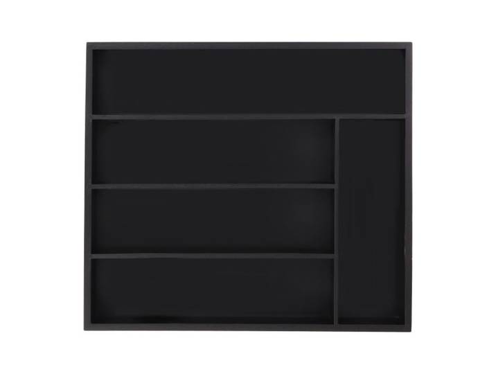 Relaxdays Range-couverts noir avec 5 compartiments