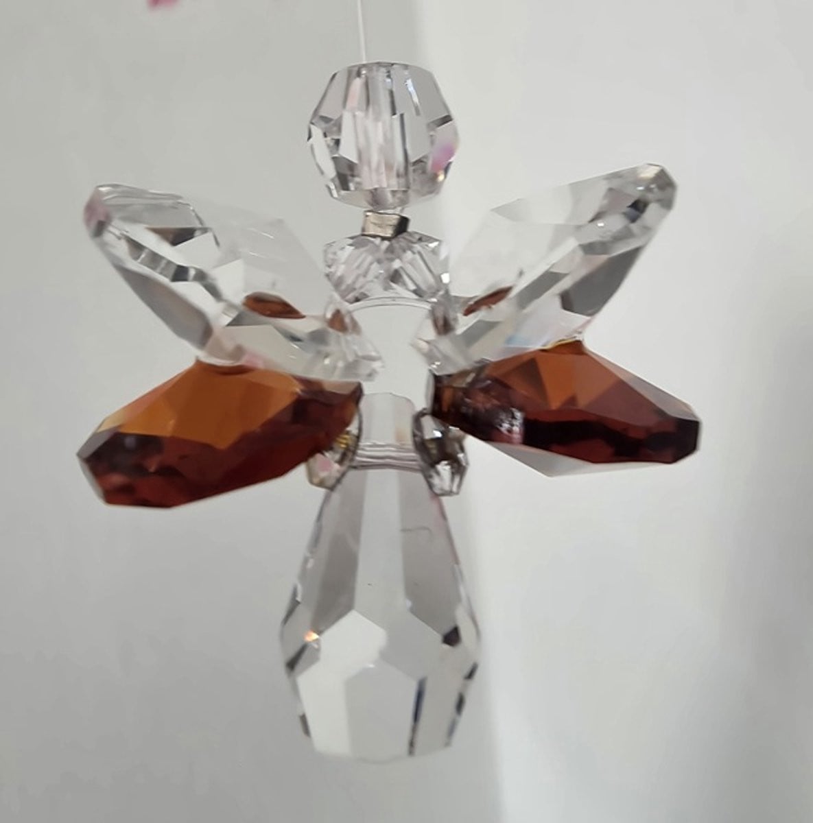 Geluksengel Amber Raamhanger met Swarovski Kristallen