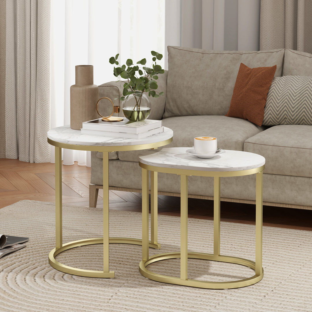 Fairmont Park Side Table Set White 50.5cm H X 50cm W X 50cm D