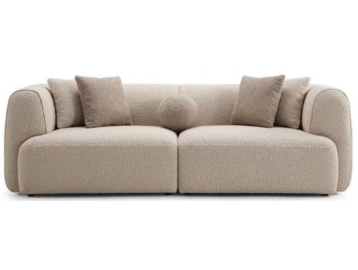 JVmoebel 3-Sitzer 3 Sitzer Sofa Beige Wohnzimmer geräumig bequem komfortabel, 2 Teile