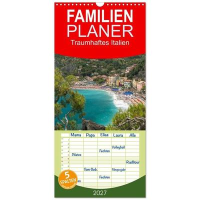 Familienplaner 2027 - Traumhaftes Italien mit 5 Spalten (Wandkalender, 21 x 45 cm) CALVENDO