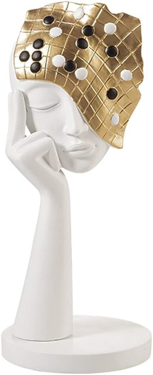 Huis Beeld Abstract Figuur - Moderne Interieur Decoratie - Wit - Hoogte: 35 cm