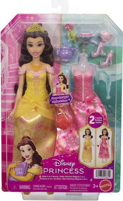 Disney Princesses Belle-pop speelgoedset met 2 outfits en 7 accessoires