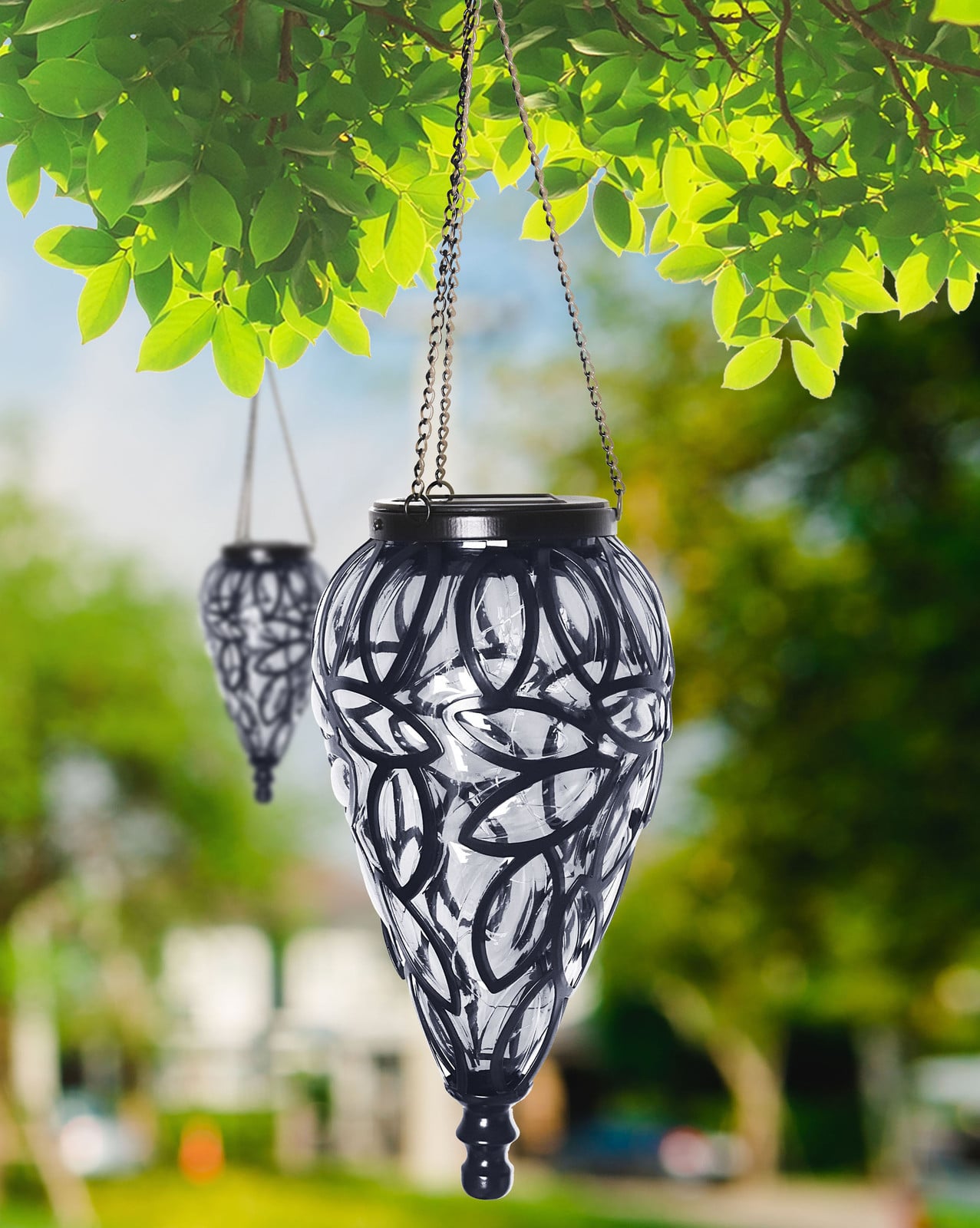 home24 Solarlamp zwart/transparant Ø 14cm
