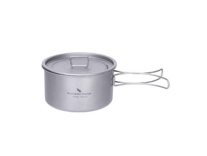 LuxusKollektion Campinglöffel Titan Kochtopf klappbar 1400ml Outdoor