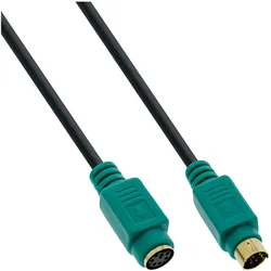 INLINE PS/2 Verlängerung, Stecker / Buchse, PC99, grüne Stecker, PREMIUM, 3m