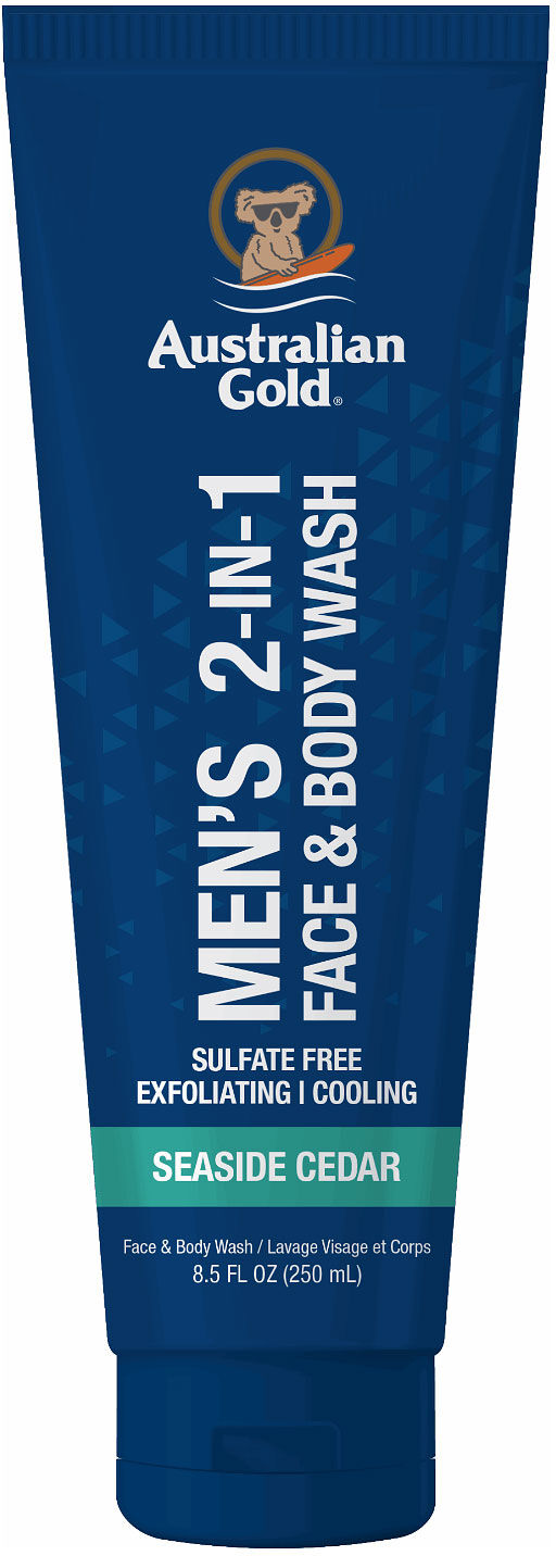 AUSTRALIAN GOLD Men's 2in1 Seaside Cedar Face & Body Wash 250ml