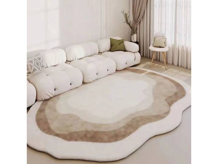VIKAMA – tapis de Style crème irrégulier, doux et respectueux de la peau, pour salon, chambre à coucher, canapé, Style Ins, décoration de maison minimaliste