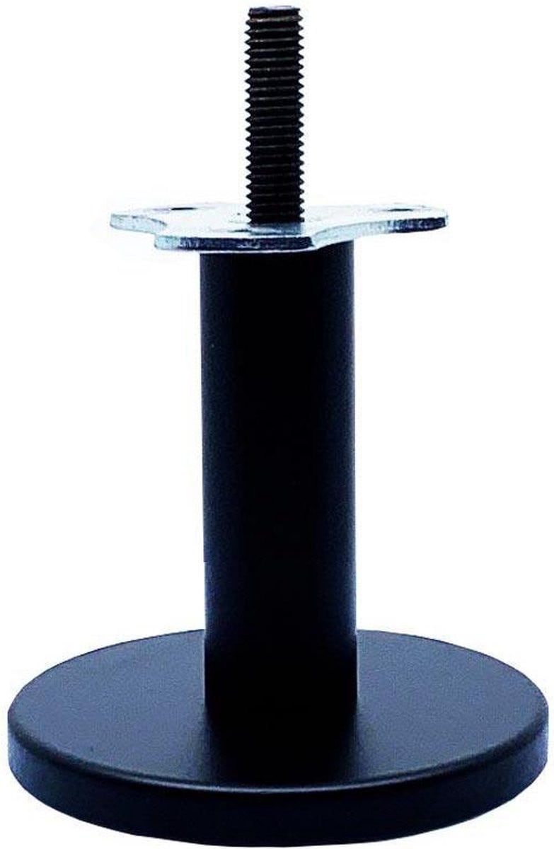 FLE Meubelpoot Massief Staal Rond Zwart ø 2,5 cm, Hoogte: 8 cm (M10)