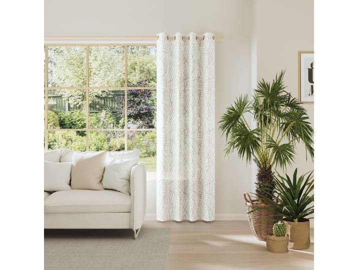 Vorhang NEUTEX FOR YOU SIMPLY , graublau, B:152cm H:245cm, Polyester, Gardinen, Vorhang, Druckstoff mit Grafikdesign
