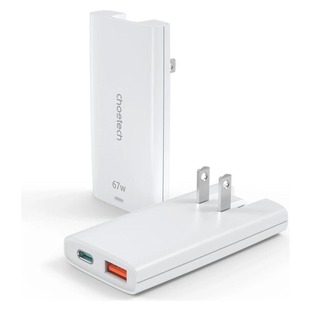 Choetech USB-C und USB-A GaN Fast Charger (65 W, 2 Ports) (PD6011)