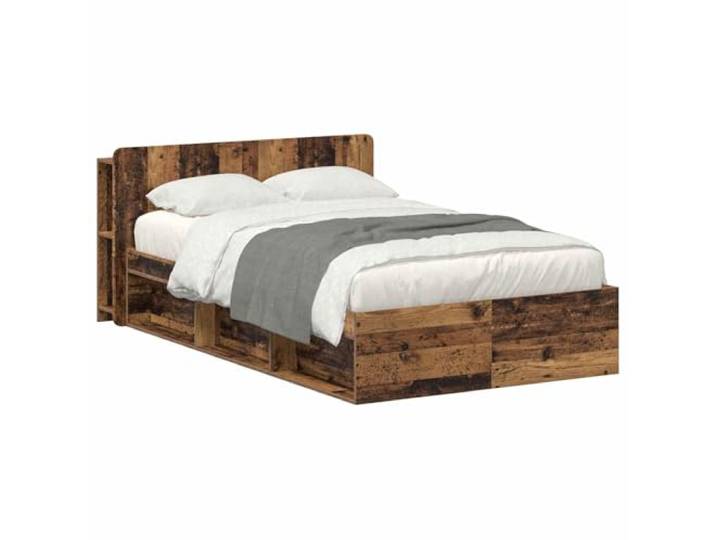 PUGYNBK Bettgestell mit Stauraum aus Altholz Robust, Schubladen unten, feste Leisten, einfache Montage, modernes Design